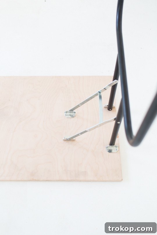 Upcycled Wood Foldaway Table Build 6 Gathering essential tools and materials for DIY folding table construction