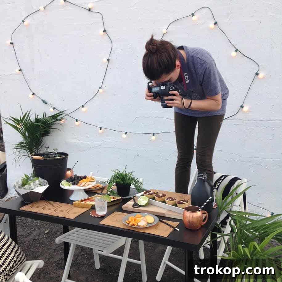 Aelish assisting with photography on a Sugar & Cloth project