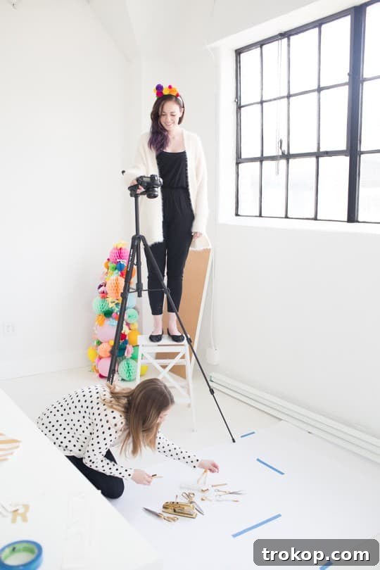 Kelly assisting with a video shoot for Sugar & Cloth