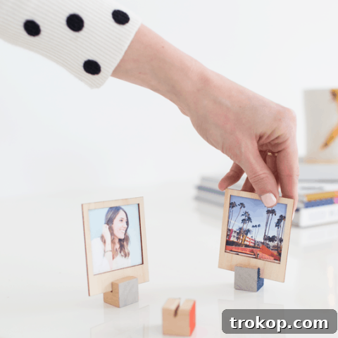 Wooden DIY Photo Display for Cherished Memories 10 DIY wooden polaroid stands | sugar and cloth