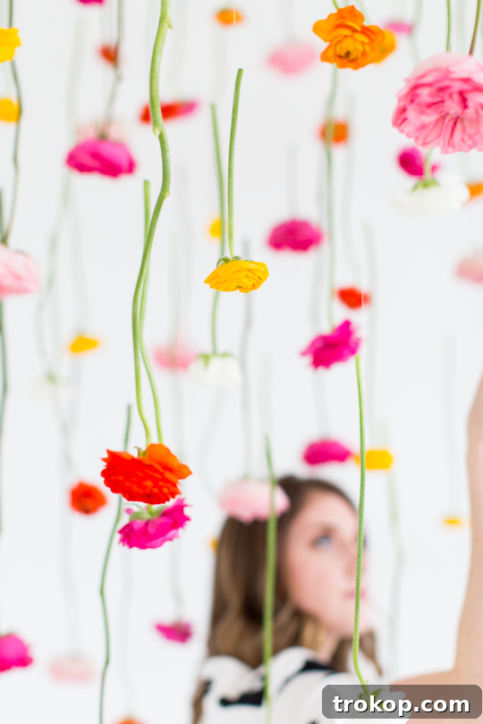 Crafted Cascading Blooms 13 Guests enjoying the hanging floral decor