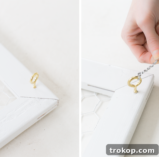 Crafted Cascading Blooms 5 Step-by-step for attaching hanging wire