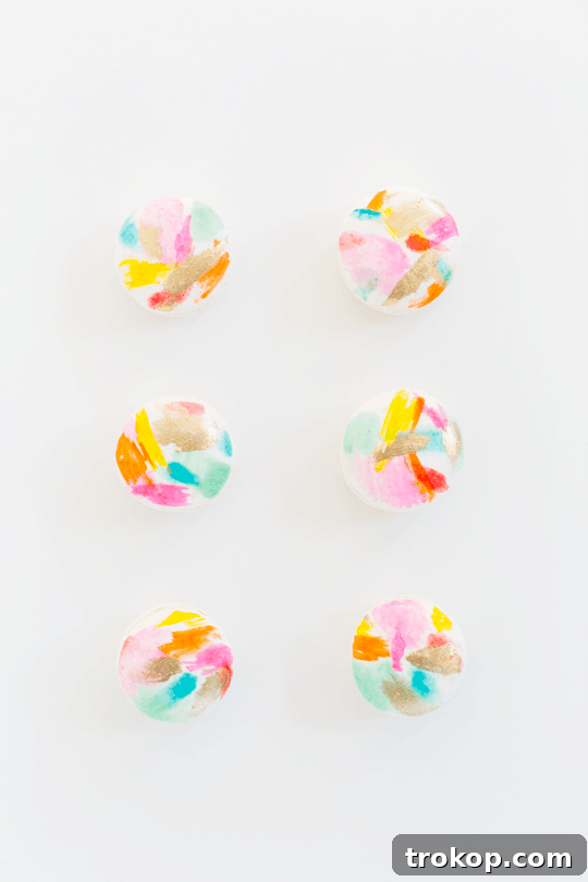 Creative Macaron Decorations: Abstract Designs with Edible Paint