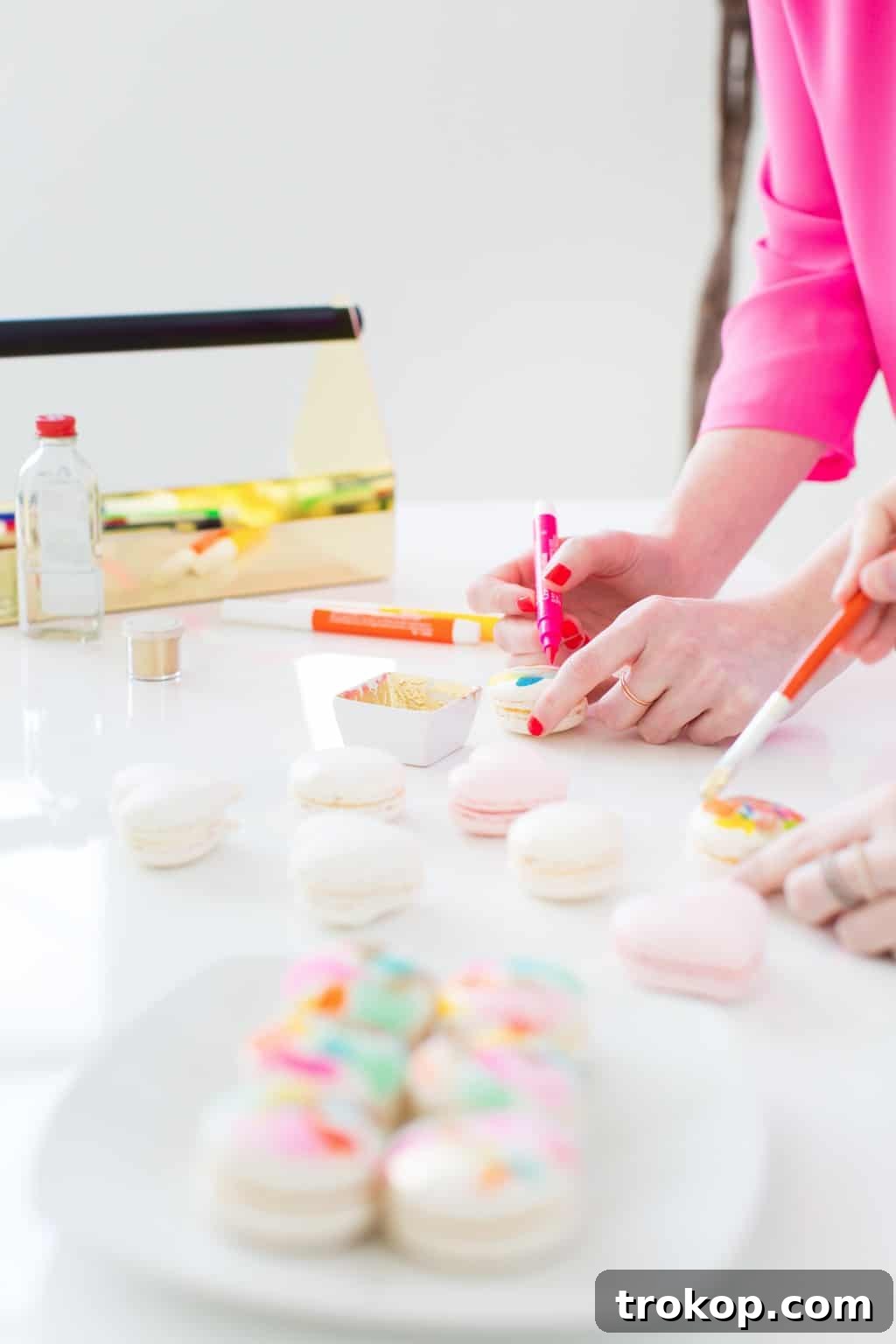 Tiffany, a valuable team member, focused and diligently working in the vibrant Sugar & Cloth studio.