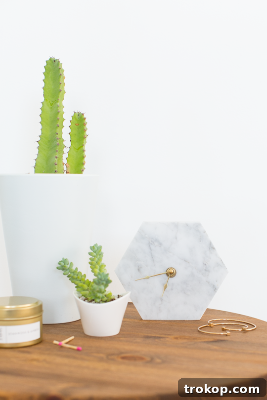 Handcrafted Marble Tabletop Timepiece 2 DIY Mini Hexagon Marble Tabletop Clock: A Step-by-Step Guide