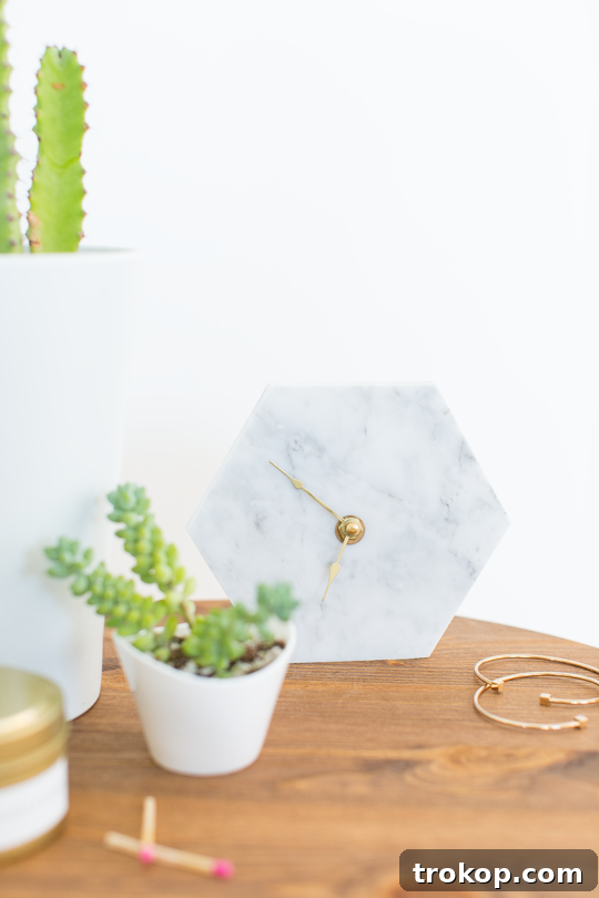 Handcrafted Marble Tabletop Timepiece 4 Gathered Tools and Materials for DIY Marble Clock Project