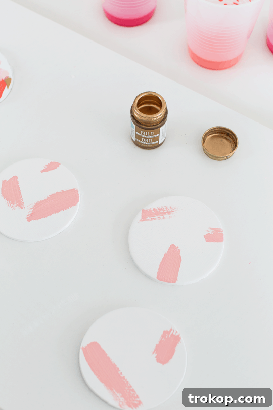DIY brushstroke coasters & how to style a table with paper plates | sugar & cloth