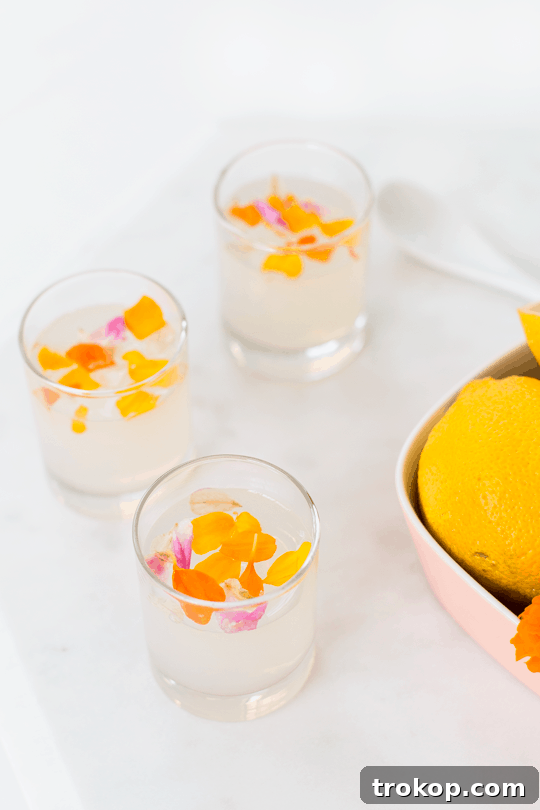Edible Flower Lemon Jello Recipe