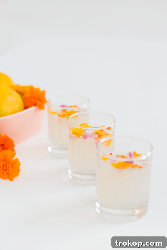 Edible Flower Lemon Jello Recipe