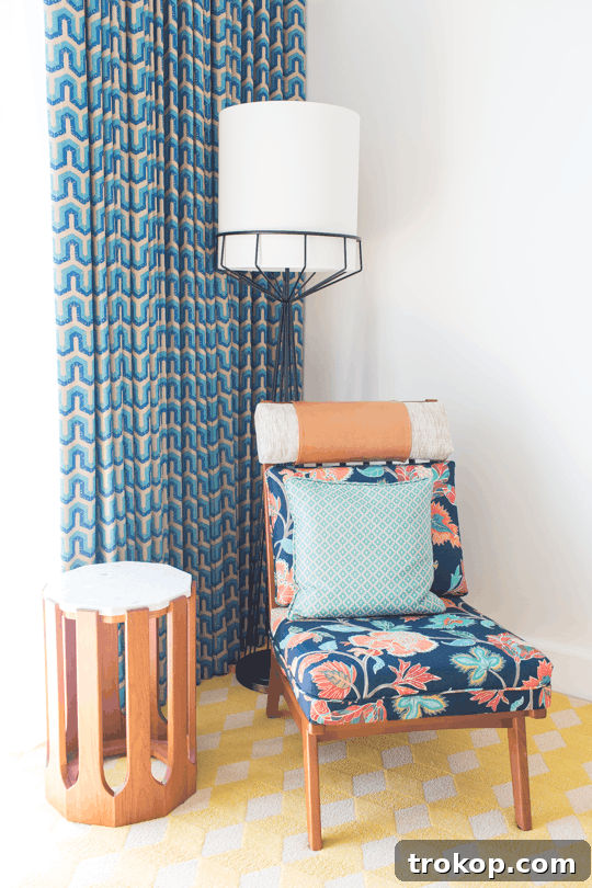 Close-up of a stylish poolside lounge chair