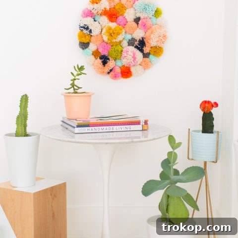 DIY pom pom wall hang | sugar & cloth