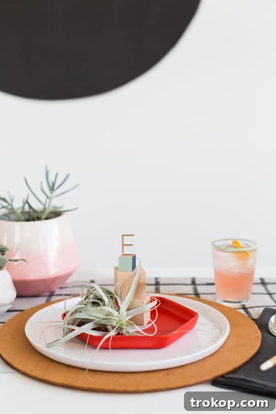 DIY leather charger placemat with elegant plate setting