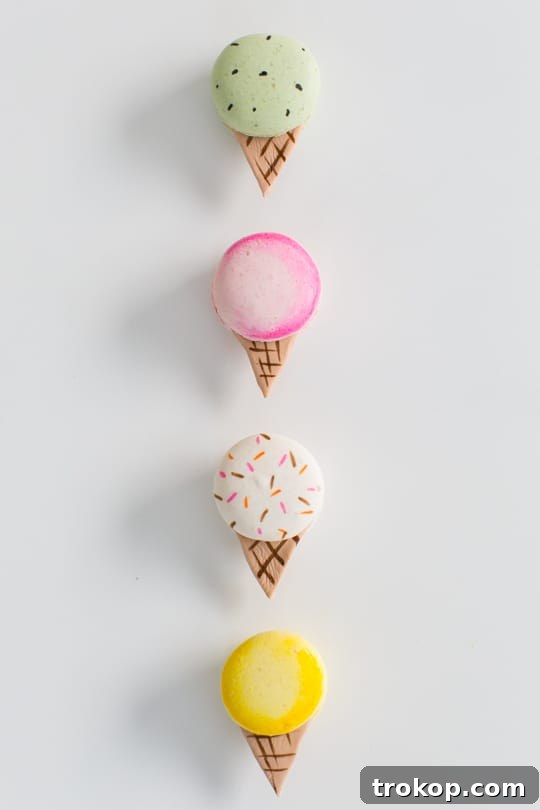 Waffle Koni Makaron Büyüsü 3 DIY ice cream cone macarons | sugar & cloth