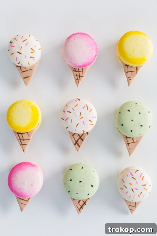 Waffle Koni Makaron Büyüsü 4 DIY ice cream cone macarons | sugar & cloth