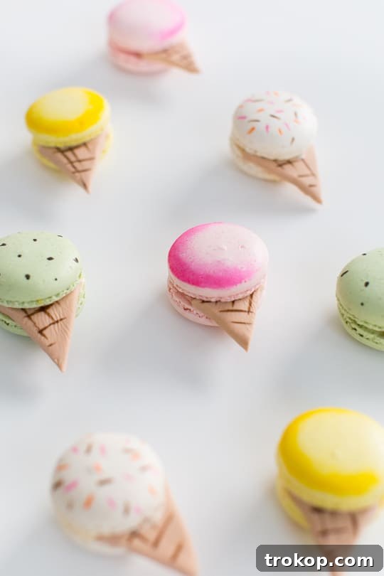 Waffle Koni Makaron Büyüsü 8 DIY ice cream cone macarons | sugar & cloth