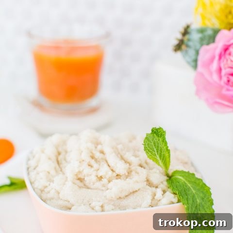 DIY vanilla orange mint body scrub recipe