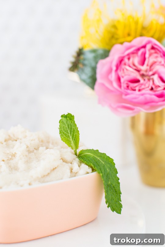 Invigorating Vanilla Orange Mint Body Polish 4 Ingredients for DIY vanilla orange mint sugar scrub