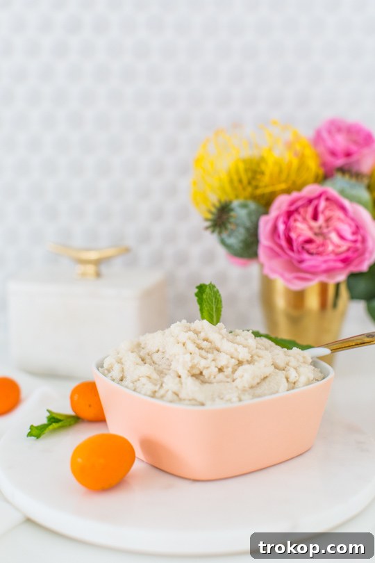 Invigorating Vanilla Orange Mint Body Polish 7 Measuring coconut oil for sugar scrub