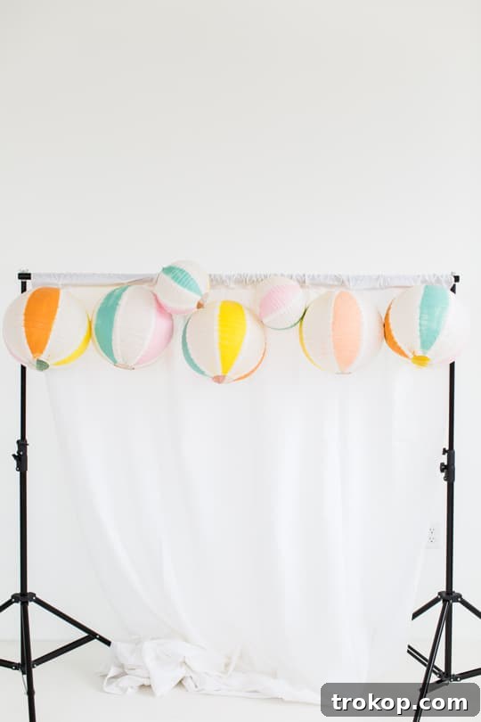 DIY beach ball back drop | sugar & cloth