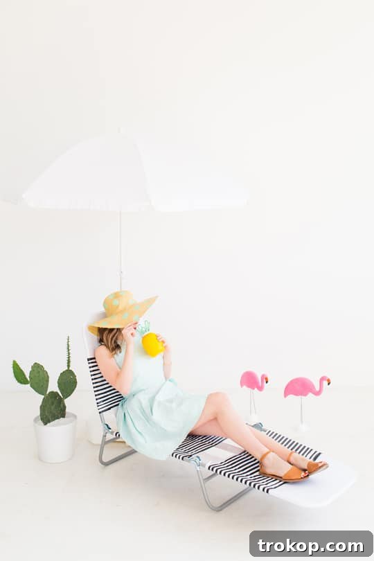 Playful Summer Fashion with Inflatable Flamingos