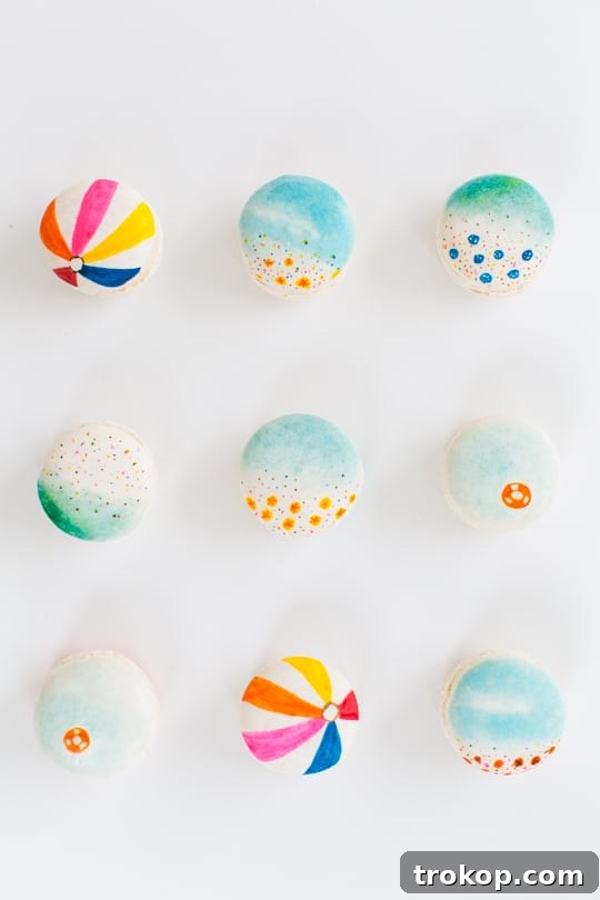 DIY beach macarons, inspired by aerial photography