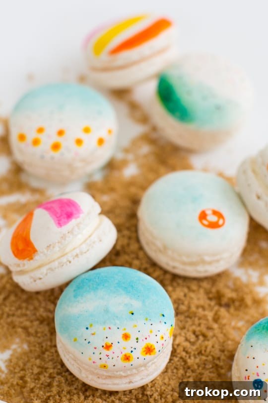DIY beach macarons decorating supplies
