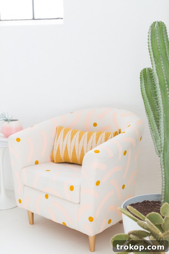 Revamp Your Chair with Paint 11 angled photo of the chair - funky wooden chair painting ideas