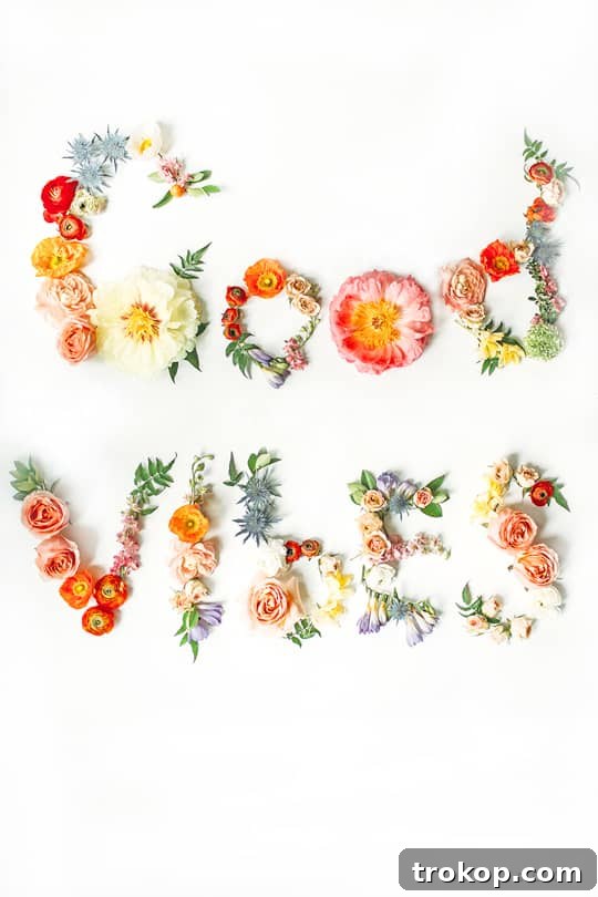 Downloadable Good Vibes Floral Art Print Good Vibes floral printable art for a positive home