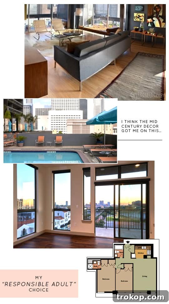 Cozy and affordable downtown apartment living space, my responsible choice