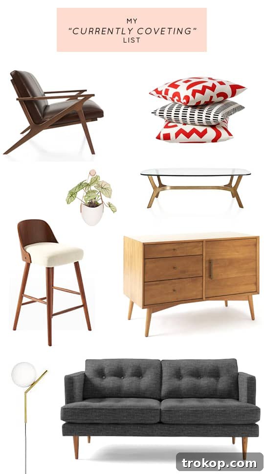 My curated mid-century modern furniture wish list for stylish home decor