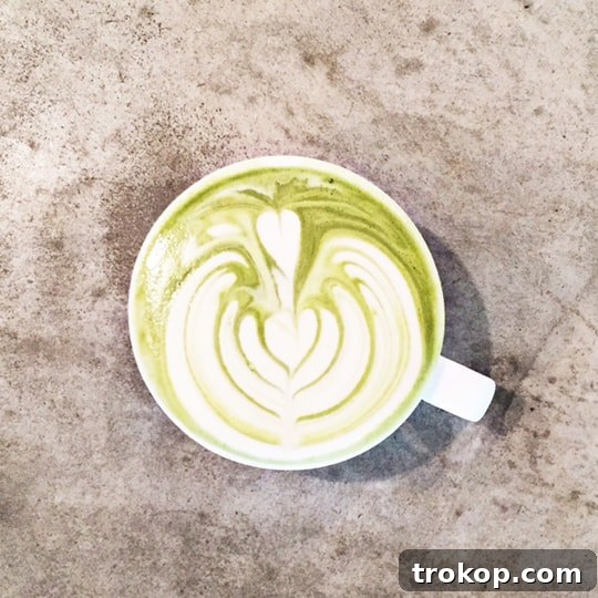 Uncut & Unfiltered: Backstage 6.1 6 Refreshing matcha green tea latte artfully prepared in a glass