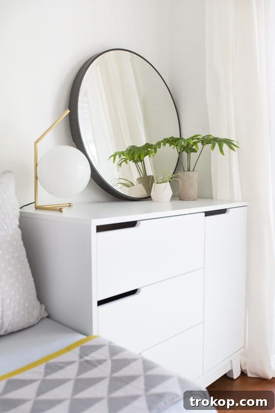 Stylishly decorated guest room