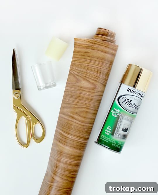 DIY Faux Wood Candle Stand with Retro Flair 5 Assorted DIY Retro Faux Wood Candle Holders