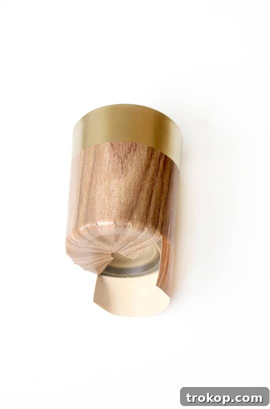 DIY Faux Wood Candle Stand with Retro Flair 6 Materials for DIY Faux Wood Candle Holder
