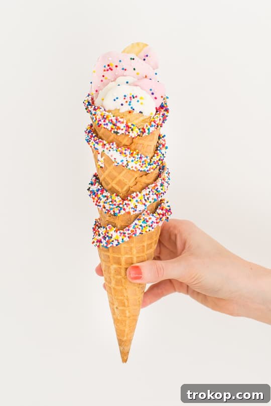 Assortment of Funfetti Dessert Chips and Waffle Cones