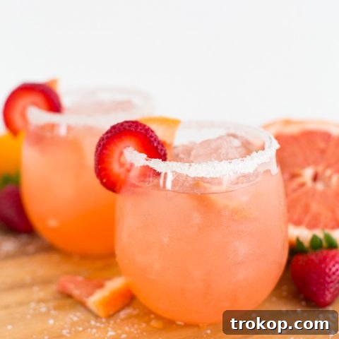 Strawberry Grapefruit Salty Dog cocktail - sugar & cloth