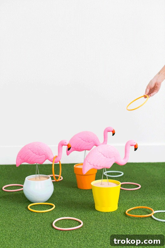 Herkes İçin En Eğlenceli Açık Hava Oyunları: Eksiksiz Rehber 3 DIY Flamingo Ring Toss Yard Game for the best yard games