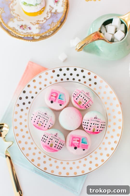 Mendl's box packaging for tea party desserts, Grand Budapest style