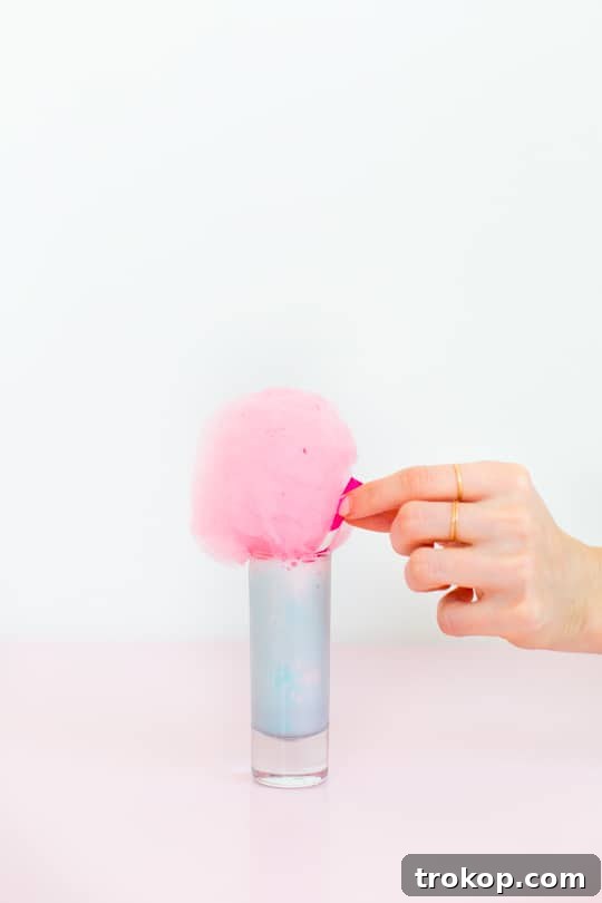 Whimsical Cotton Candy Ice Cream Shooters 8 cotton candy ice cream shots - Sugar & Cloth