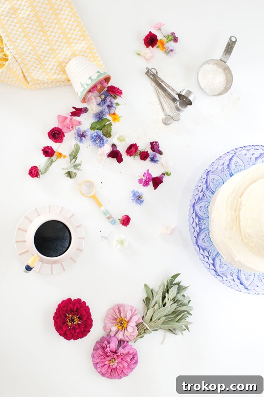 Materials & Tools for Cake Decorating with Edible Flowers