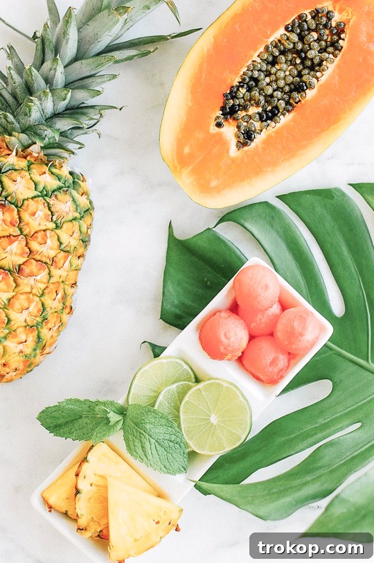 Watermelon Papaya Rum Refresher 6 Delicious Watermelon Smoothie - A healthy and refreshing way to enjoy summer fruits