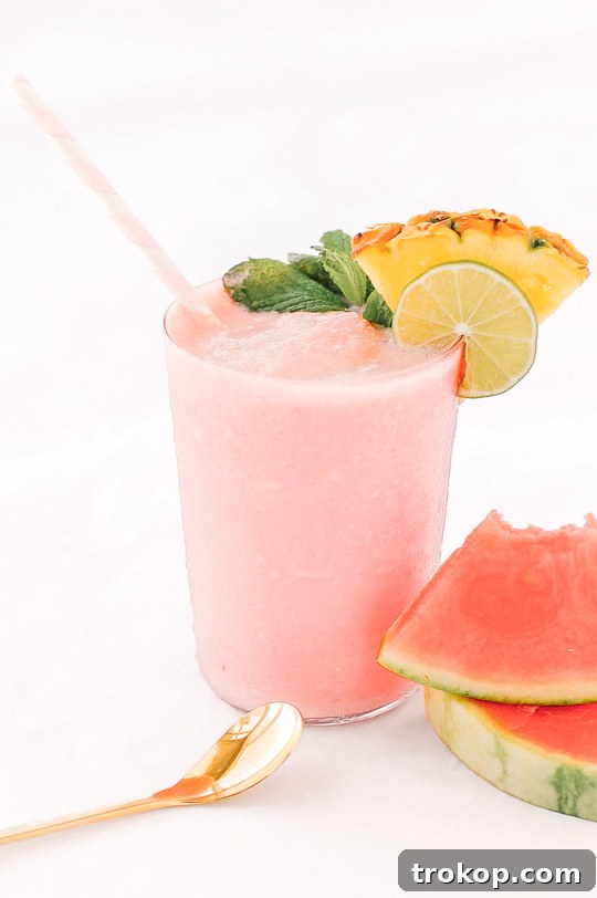 Watermelon Papaya Rum Refresher 8 Delicious and colorful smoothie