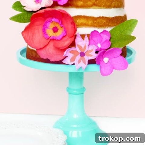 DIY paper flower cake topper - Sugar & Cloth