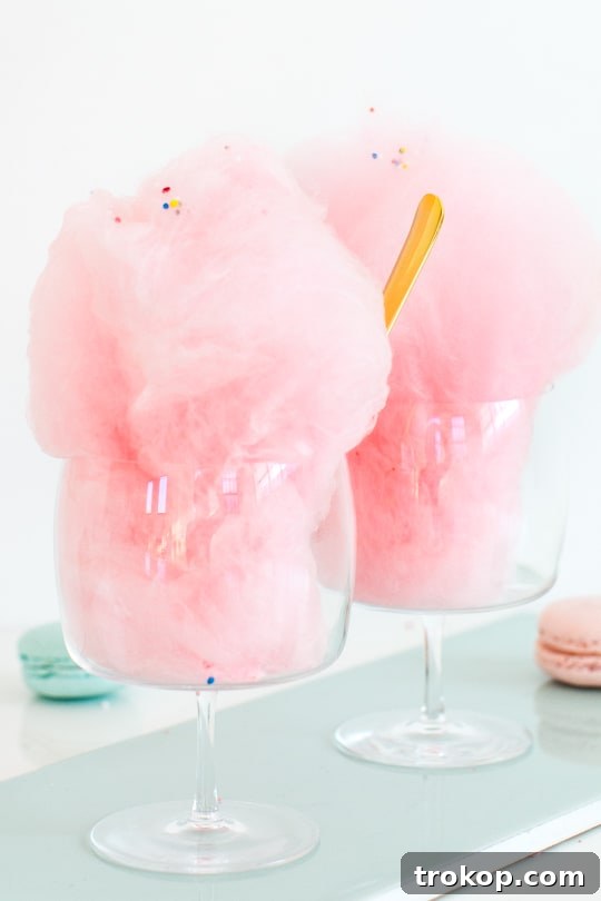 Cotton candy machine spinning spiked cotton candy
