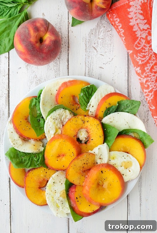 Caprese's Peachy Summer Twist 8 Another view of the Peach Caprese Salad showcasing its vibrant colors