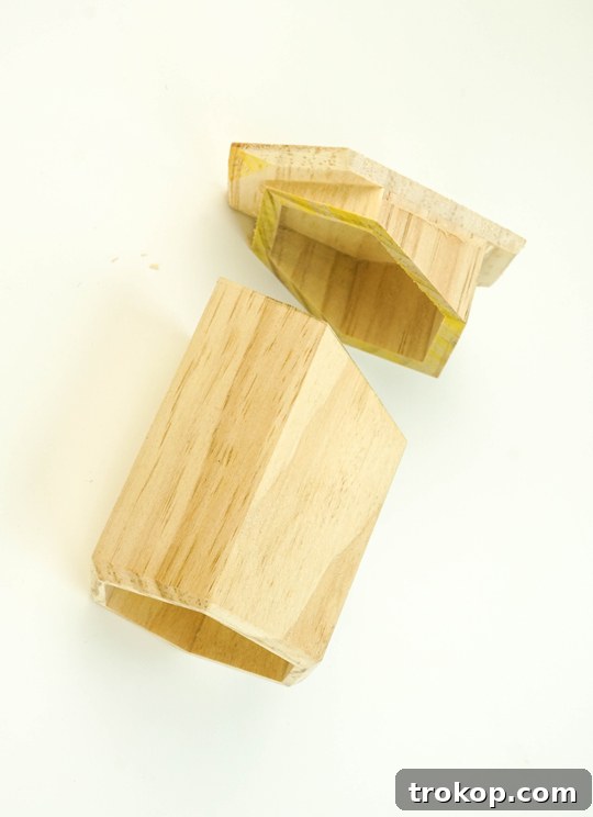 Geometric Desk Organizer Craft 7 Cutting the base of hexagonal wooden cups diagonally