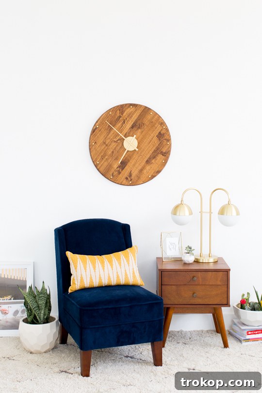 DIY mid century wall clock - sugar & cloth