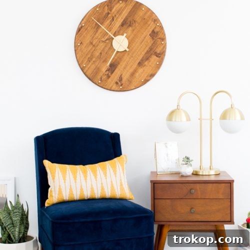 DIY mid century wall clock - sugar & cloth