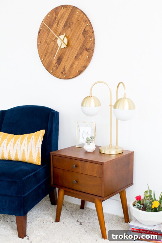 DIY mid century wall clock - sugar & cloth
