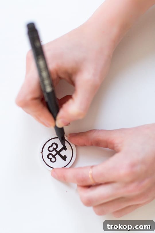 Step 2 of DIY Agatha Necklace: Painting and drawing details